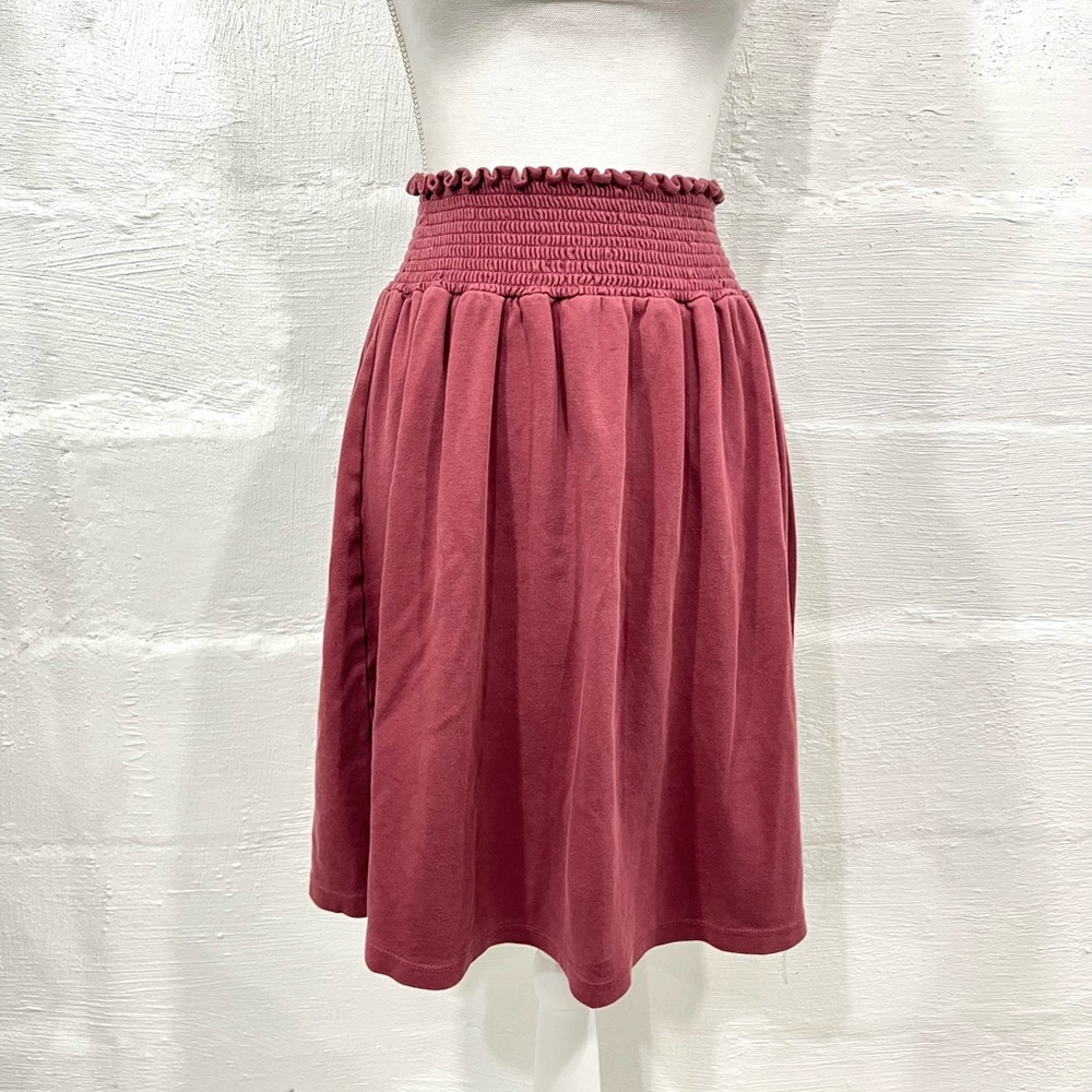 kate quinn dusty rose smocked waist circle skirt